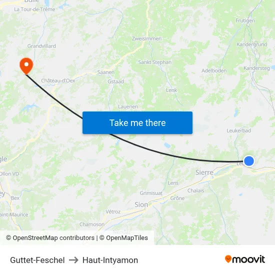 Guttet-Feschel to Haut-Intyamon map