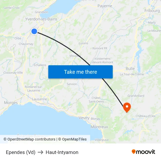Ependes (Vd) to Haut-Intyamon map