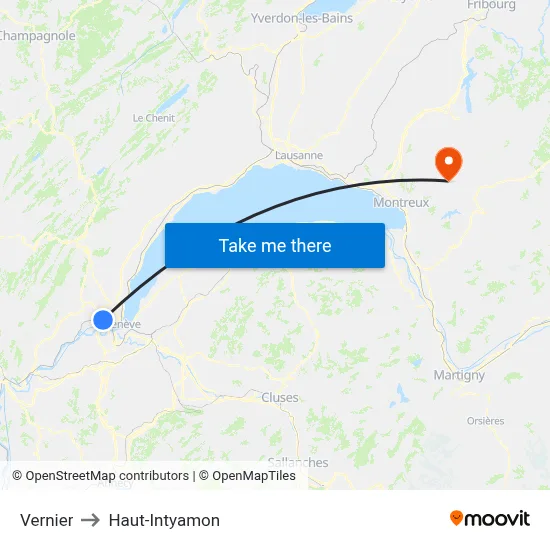 Vernier to Haut-Intyamon map