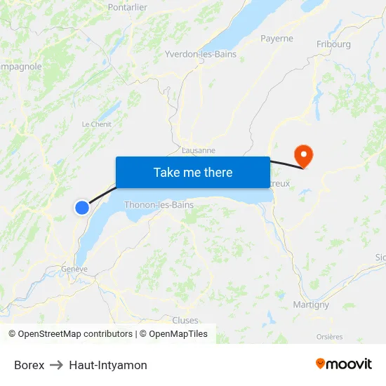 Borex to Haut-Intyamon map