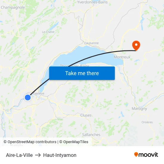 Aire-La-Ville to Haut-Intyamon map