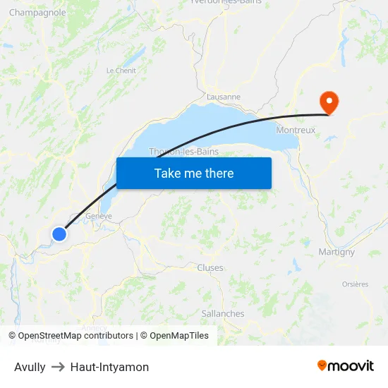 Avully to Haut-Intyamon map