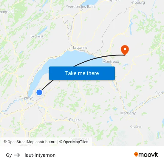 Gy to Haut-Intyamon map