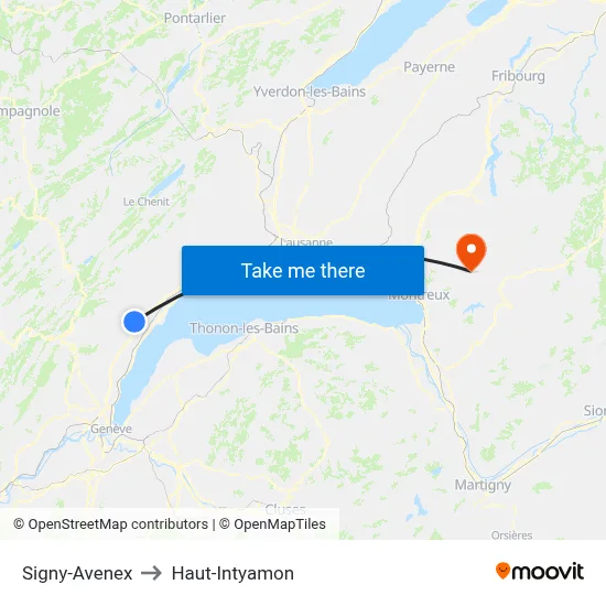 Signy-Avenex to Haut-Intyamon map