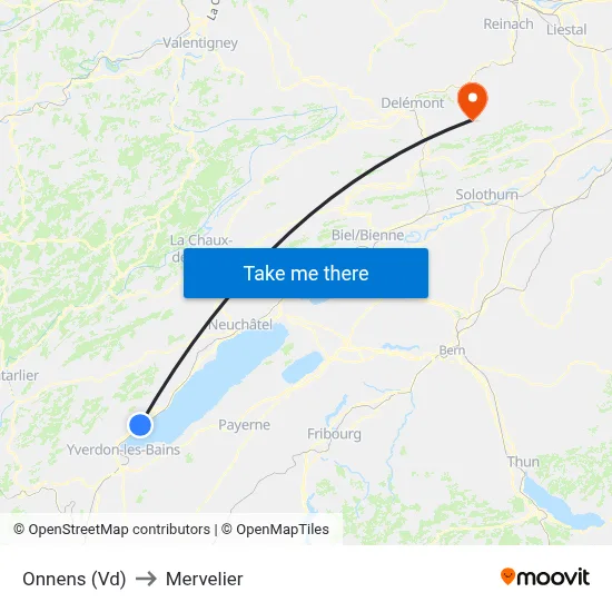 Onnens (Vd) to Mervelier map