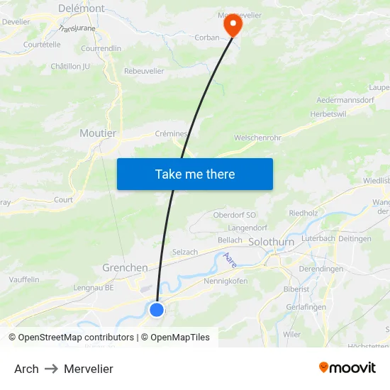 Arch to Mervelier map