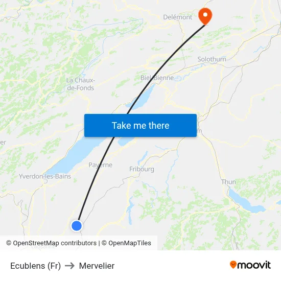 Ecublens (Fr) to Mervelier map