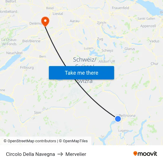 Circolo Della Navegna to Mervelier map