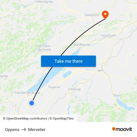 Oppens to Mervelier map