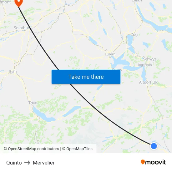Quinto to Mervelier map