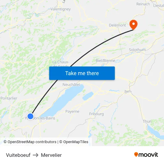 Vuiteboeuf to Mervelier map