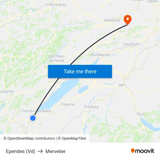 Ependes (Vd) to Mervelier map