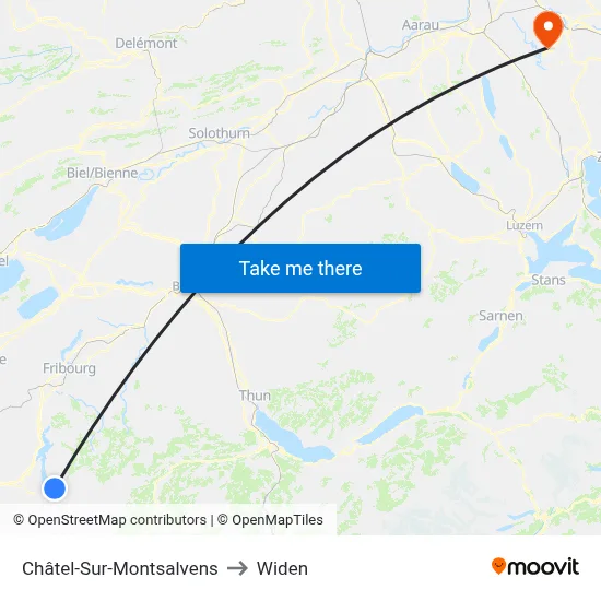 Châtel-Sur-Montsalvens to Widen map