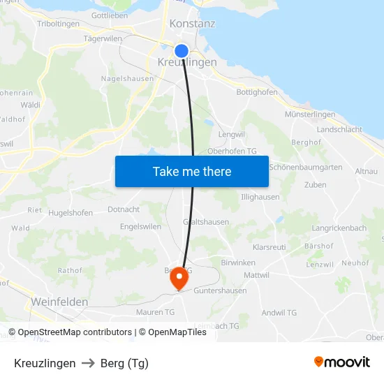 Kreuzlingen to Berg (Tg) map