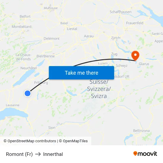 Romont (Fr) to Innerthal map