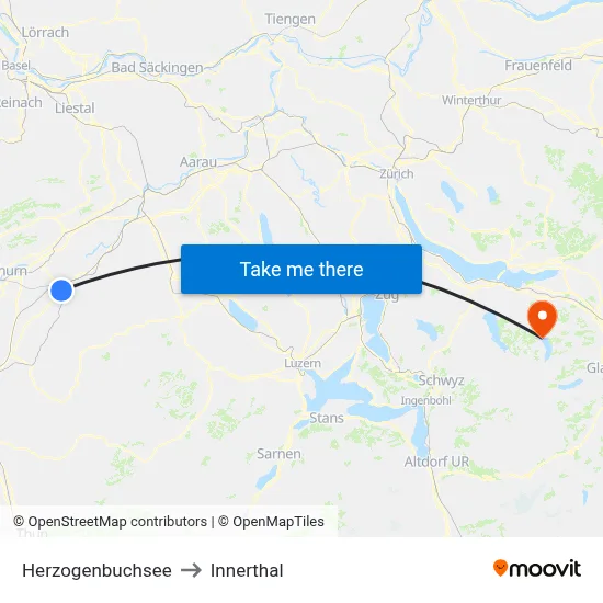 Herzogenbuchsee to Innerthal map