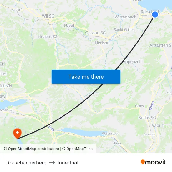 Rorschacherberg to Innerthal map