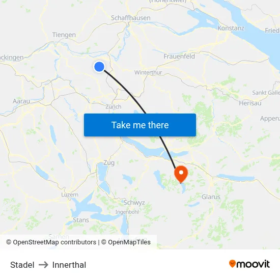 Stadel to Innerthal map