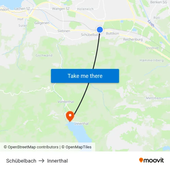 Schübelbach to Innerthal map