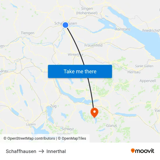 Schaffhausen to Innerthal map