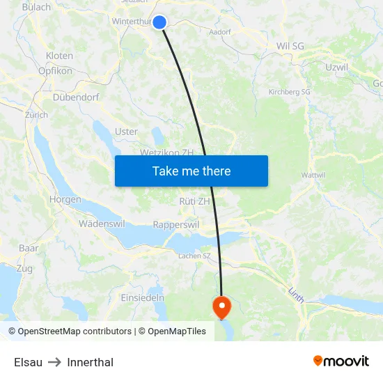 Elsau to Innerthal map