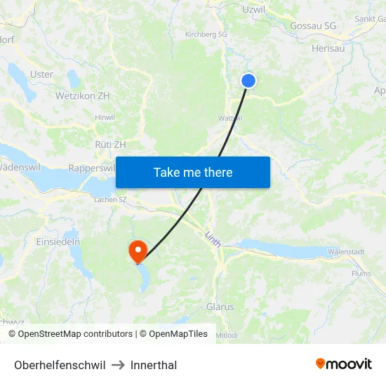 Oberhelfenschwil to Innerthal map