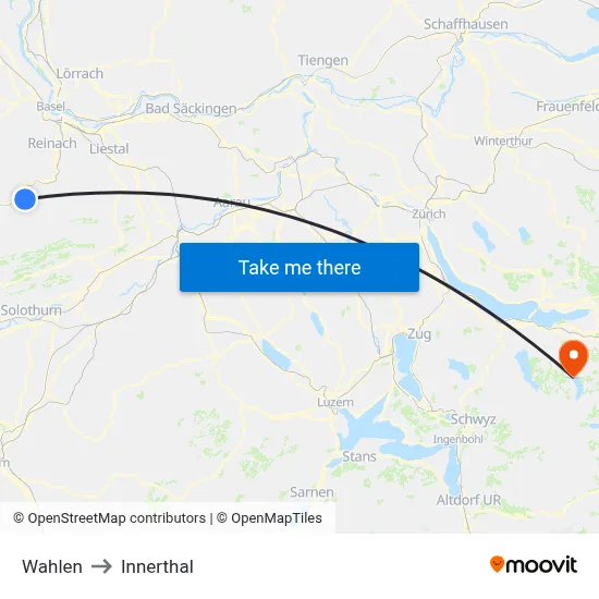 Wahlen to Innerthal map