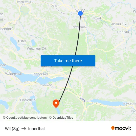 Wil (Sg) to Innerthal map