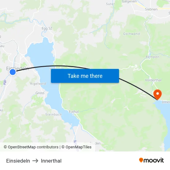 Einsiedeln to Innerthal map