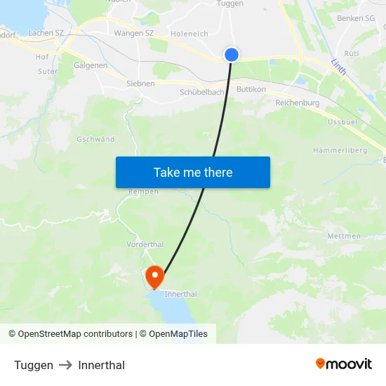 Tuggen to Innerthal map