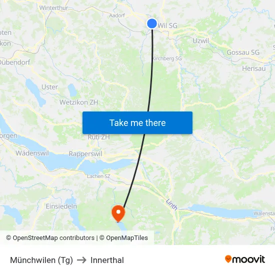 Münchwilen (Tg) to Innerthal map