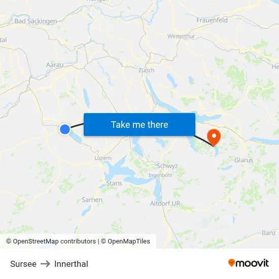 Sursee to Innerthal map