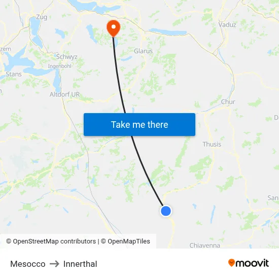Mesocco to Innerthal map