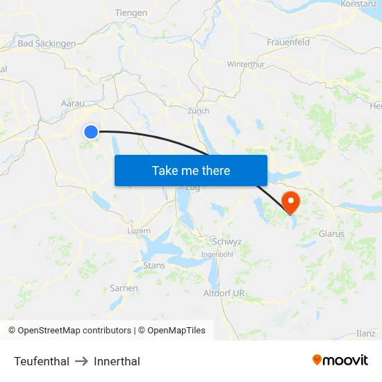 Teufenthal to Innerthal map