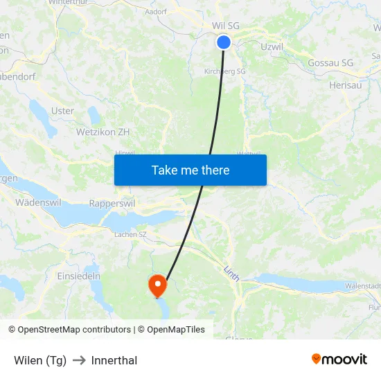 Wilen (Tg) to Innerthal map