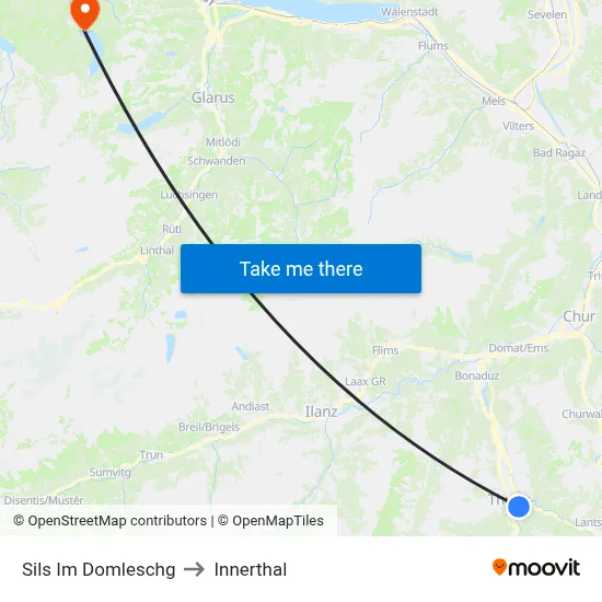 Sils Im Domleschg to Innerthal map