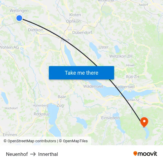 Neuenhof to Innerthal map