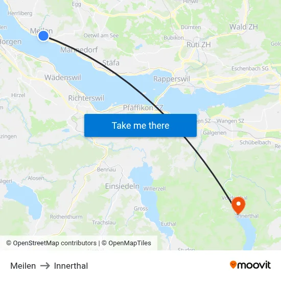 Meilen to Innerthal map