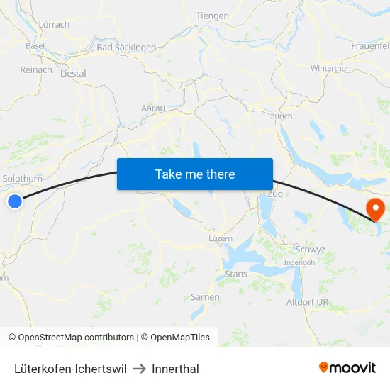 Lüterkofen-Ichertswil to Innerthal map