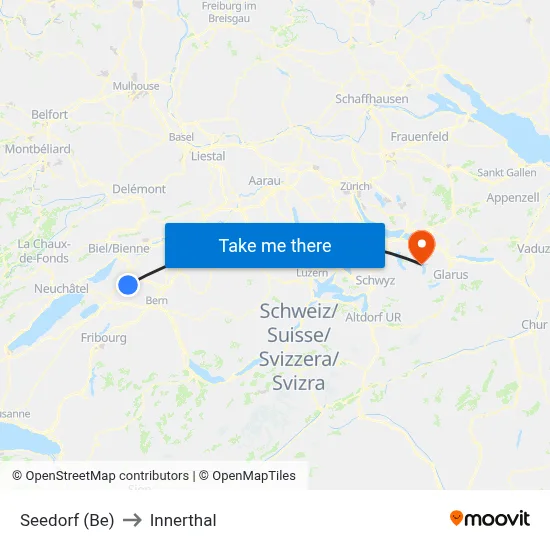 Seedorf (Be) to Innerthal map