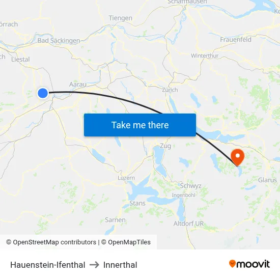 Hauenstein-Ifenthal to Innerthal map