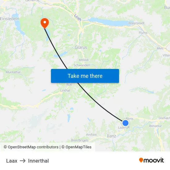 Laax to Innerthal map