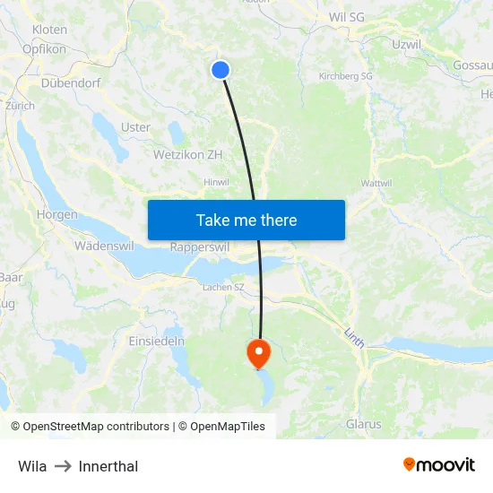 Wila to Innerthal map