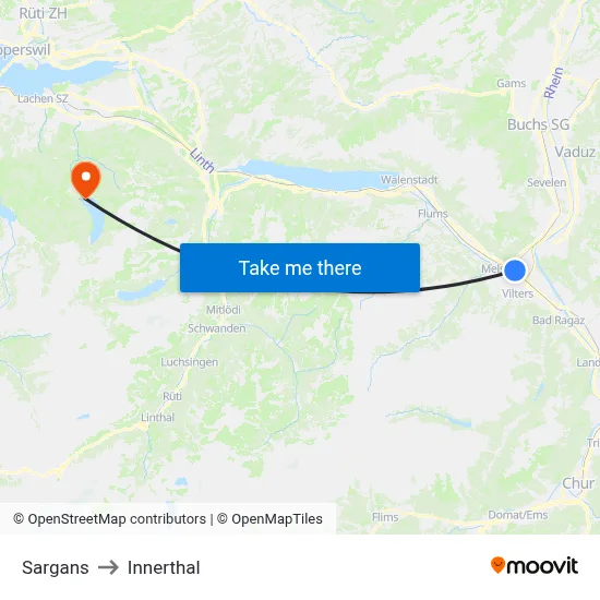 Sargans to Innerthal map