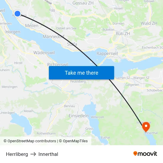 Herrliberg to Innerthal map