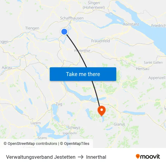 Verwaltungsverband Jestetten to Innerthal map
