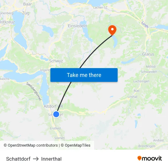 Schattdorf to Innerthal map