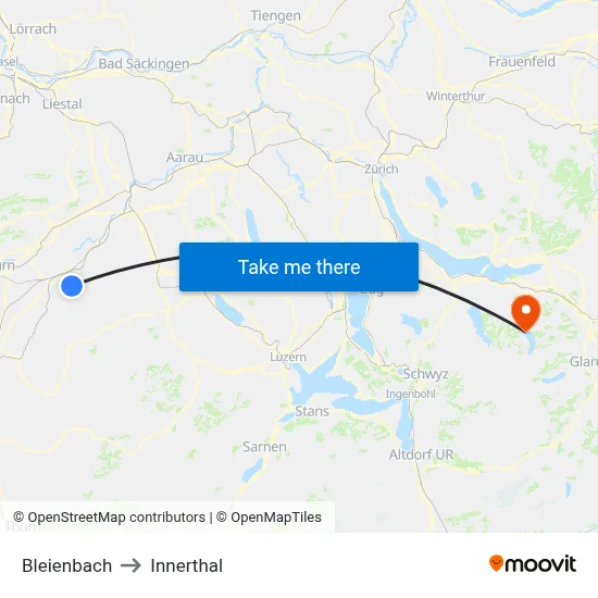 Bleienbach to Innerthal map