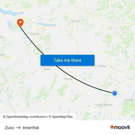 Zuoz to Innerthal map