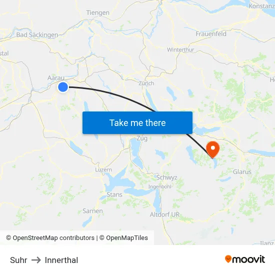 Suhr to Innerthal map